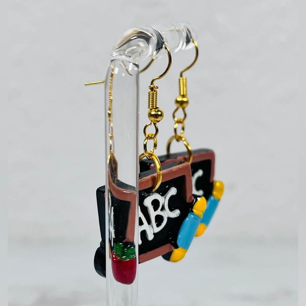 Chalkboard ABC Earrings - Picture 2 of 8